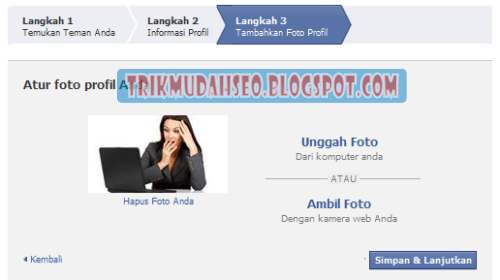 masukkan foto profil facebook anda