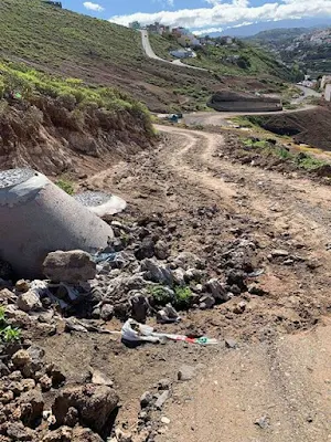 Manifestación por mal estado carretera Casa Ayala, Las Palmas de Gran Canaria