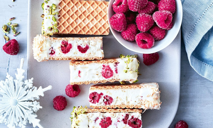 White Christmas ice-cream sandwiches