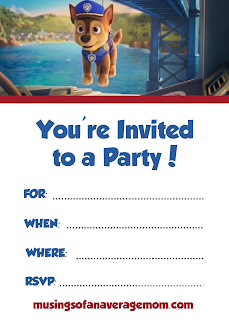 Paw Patrol: The Movie free printable party invitations