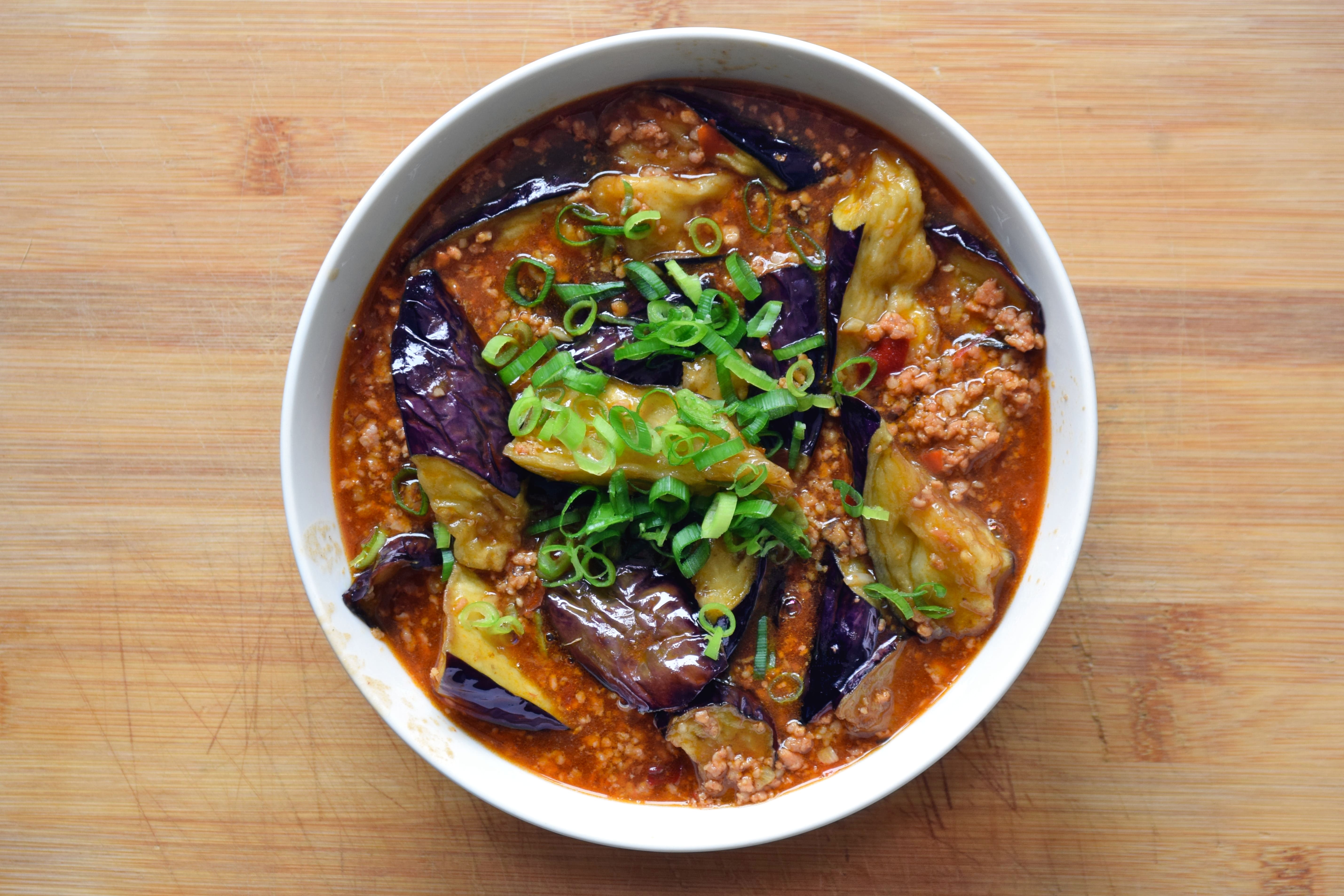 Eggplant Braised with Minced Pork Belly