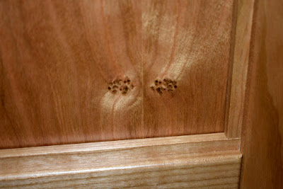 Detail figured cherry shoji door panel