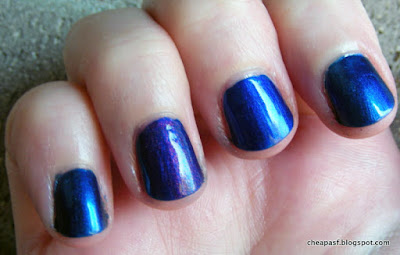 Color Club It's Raining Men, Sally Hansen Co-Bolt Blue, Max Factor Fantasy Fire