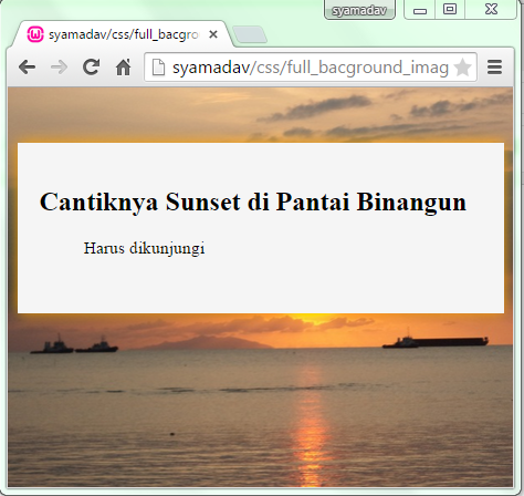 Cara Membuat Latar Belakang Web Menggunakan Gambar dengan CSS | Syamadav|