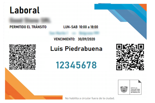 codigo qr para transitar en Tierra del Fuego