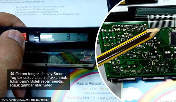 Geram paparan skrin Smart Tag rosak? Repair guna pemadam dan pencil 2B je