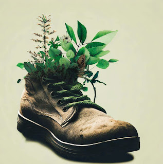 shoe filled with plants