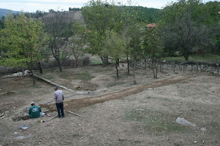 The trench filled back in