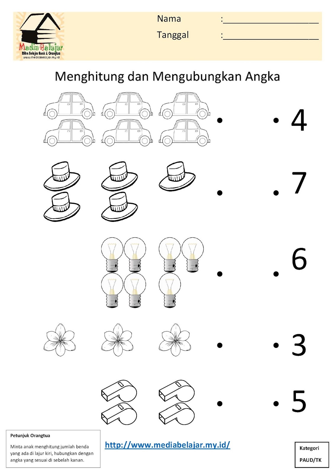 Menghitung dan Menghubungkan Angka Bagian 5