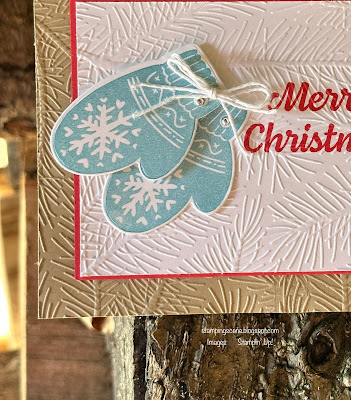 close up of celebrate with tags handmade christmas card