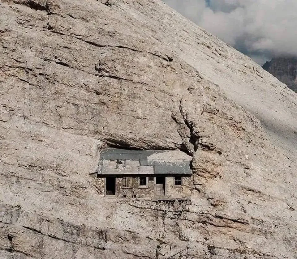 Alpine Refuge, Located at 2760 meters in Monte Cristallo, Italy