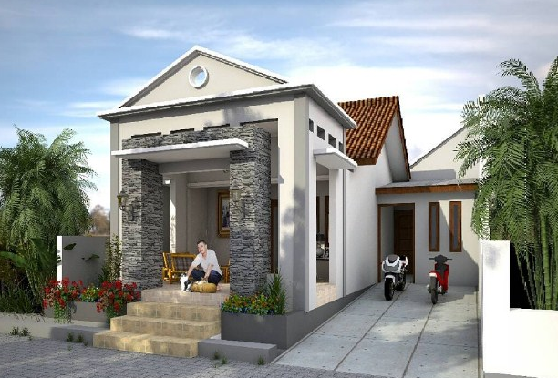 Desain Tiang Teras Rumah Minimalis Batu Alam