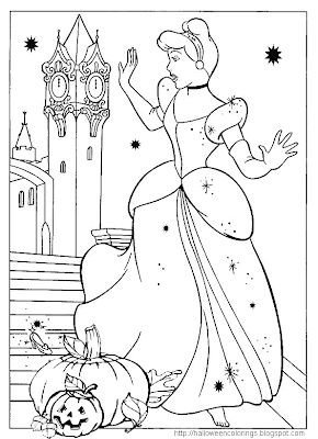Princess Coloring on Princess Coloring Pages Brings You A Halloween Coloring Page Of