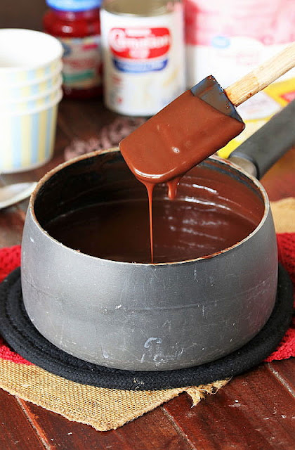 Saucepan of Homemade Chocolate Sauce Image