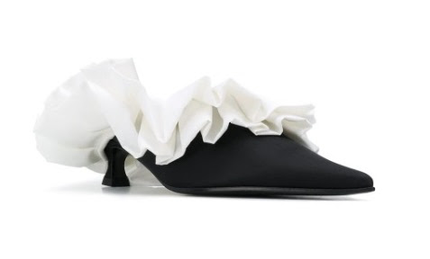 MM6 Maison Margiela Ruffled Lining Pointed Mules