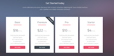 pricing table for html websites