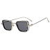 ELEGANTE Metal Body Square Inspired Kabir Singh Men's Sunglass (Silver-Black)