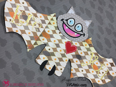 SVG Attic: Batty Love card - with Angeline #svgattic #scrappyscrappy #jgwnightenchantment #jgwvintagevalentine #diecut #papercraft #craft #scrapbook #card #cardmaking