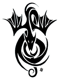 TRIBAL TATTOO - Tribal Clef Dragon Tattoo Design 