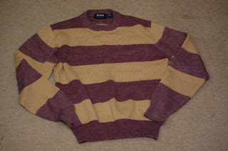 striped sweater to be up-cycled