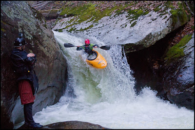 Jake Kowalewski a few inches off line at Cave Man, Chris Baer, Raven Fork, NC