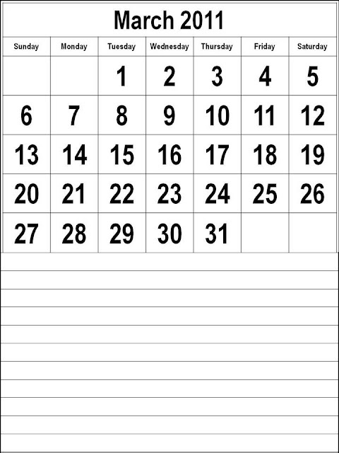 monthly calendar 2011. print blank monthly calendar