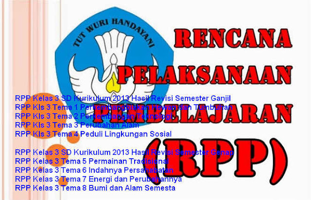 RPP Kurikulum 2013 Kelas 3 SD Hasil Revisi Tema 1 dan 2 Lengkap