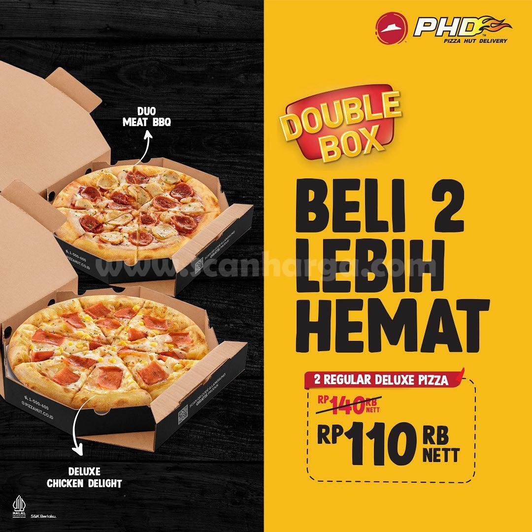 PHD Promo DOUBLE BOX – 2 Regular Deluxe Pizza cuma Rp. 110.000