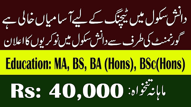 Daanish Schools Jobs 2019 By Govt Of Punjab For Teaching Faculty