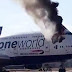British Airways b747-400 catches fire.