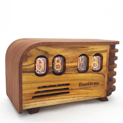 The Vintage Nixie Clock Art Deco Design with Soviet Nixie Tubes Made During the Cold War Era
