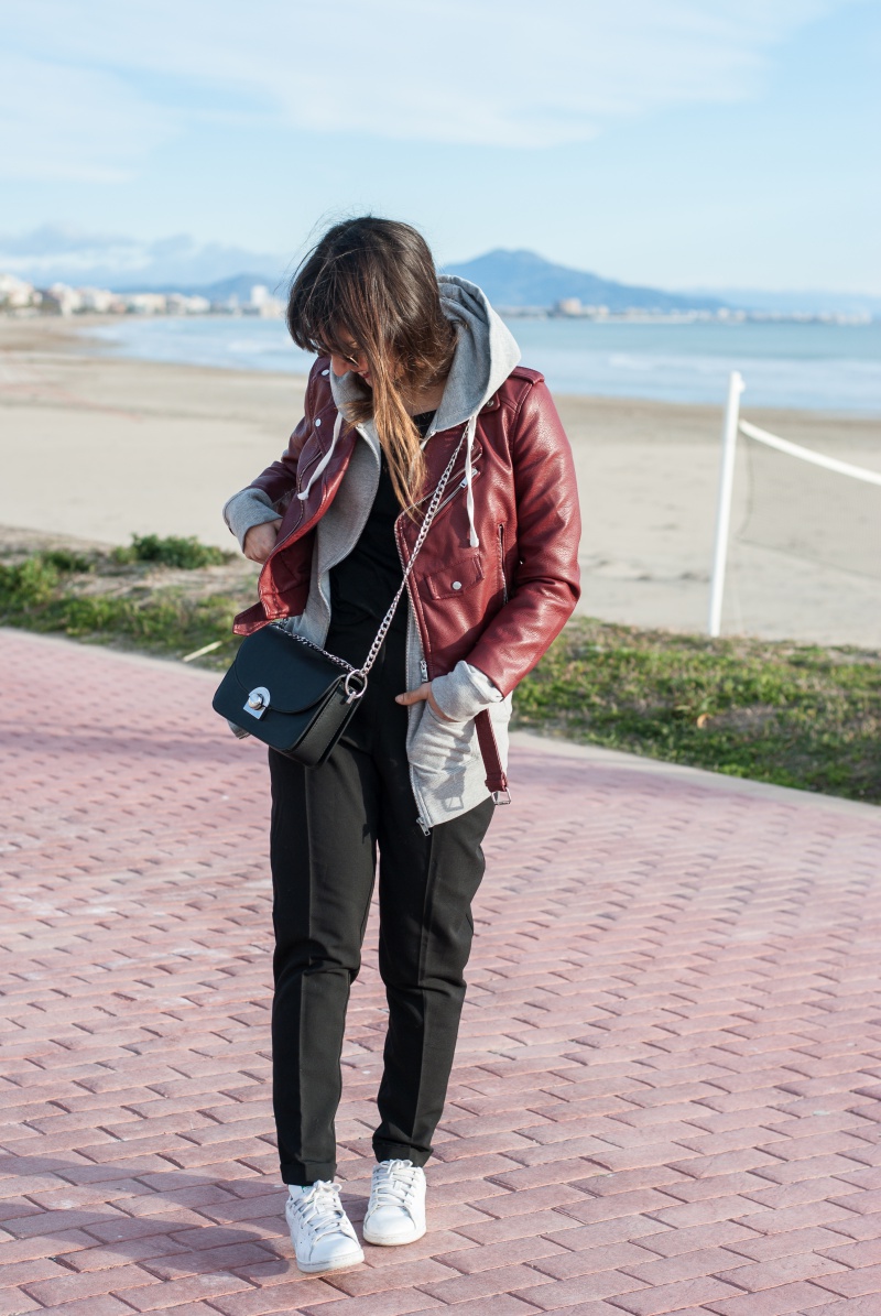 Burgundy Biker