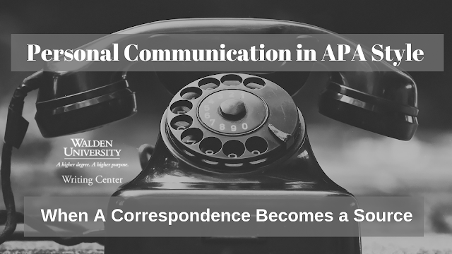 Personal communication in APA style: When a correspondence becomes a source