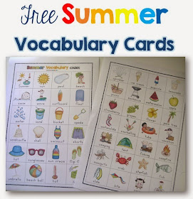 FREE Summer Voacbulary Chart from Clever Classroom