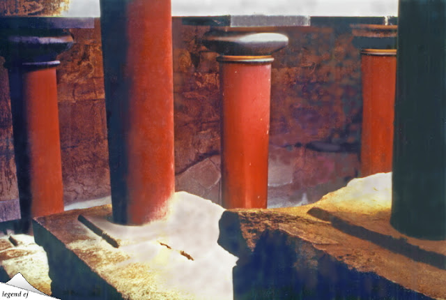 ミノア文明・クノッソス宮殿遺跡・列柱の間 Pillar Hall, Knossos Palace／©legend ej