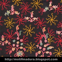 Kain Batik Madura Flora  Merah Hitam GN 001  Batik Madura 