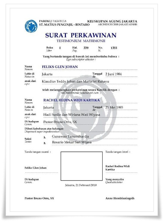 Contoh Dan Bentuk Surat Nikah Terlengkap , terbaru dan 