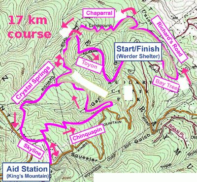 Pacific Trails 17 km course