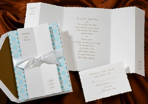 Our Tropical Mocha TriFold Wedding Invitations are a classic while 