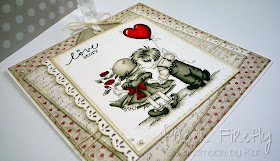 Romantic card featuring LOTV love balloon stamp
