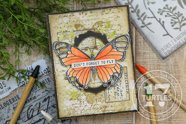 Don't Forget to Fly Card by Juliana Michaels featuring Tim Holtz Distress Watercolor Pencils