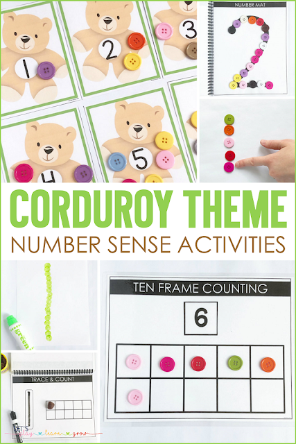 Corduroy: Number Sense Activities-Counting To 10 and Number 1 activities
