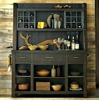 Black farmhouse dining room hutch idea