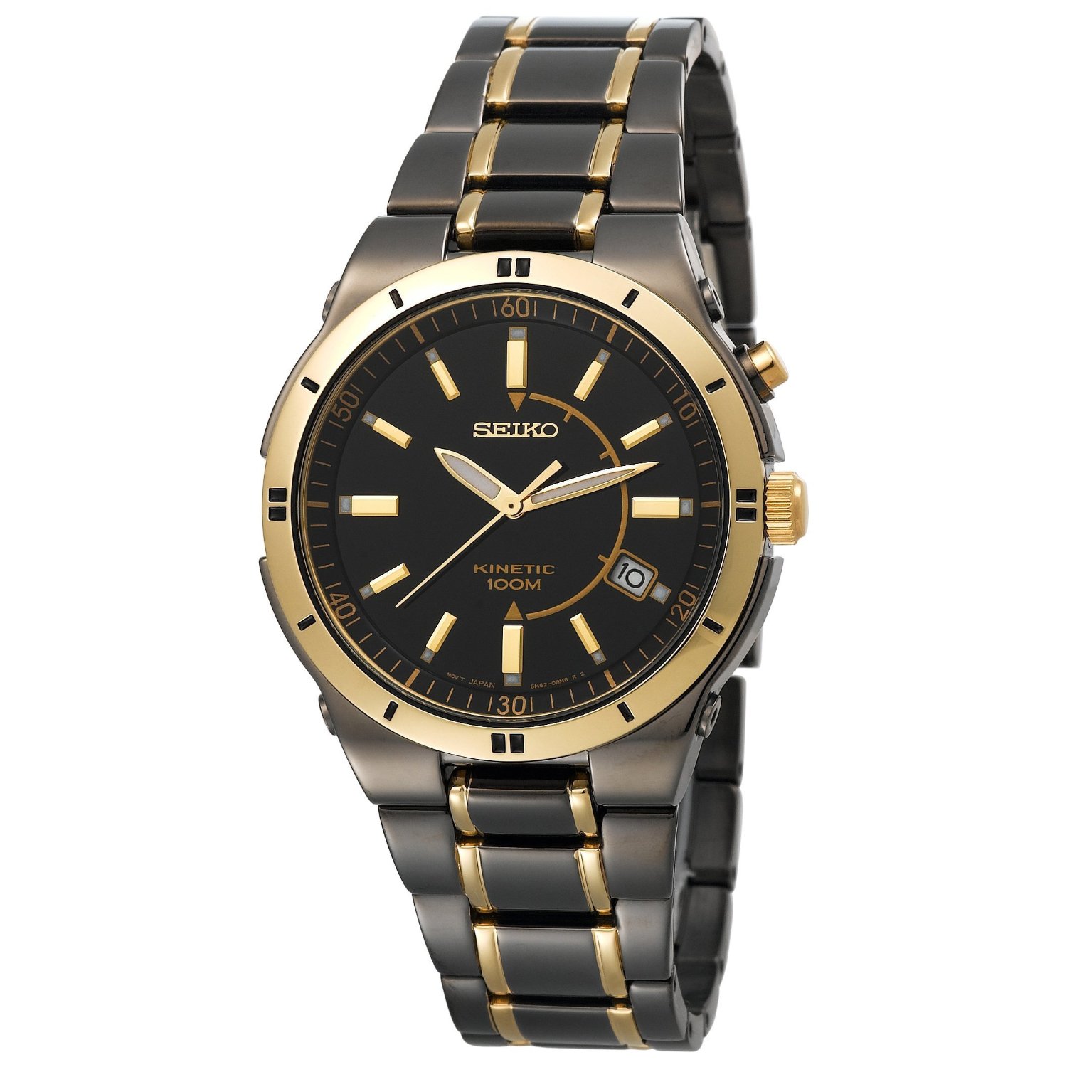 This Menâ€™s watch with Black Ion Finish and gleaming gold tone ...