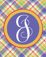 Free Printable Summer Plaid Monograms | A-Z Available for Instant Download | 8x10 design