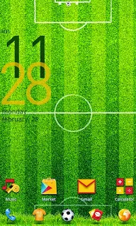 Screenshots of the Football GO LauncherEX Theme for Android mobile, tablet, and Smartphone.