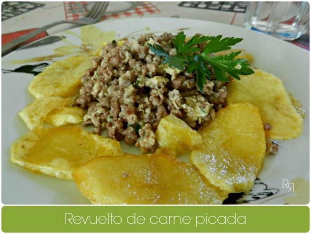 "Revuelto de carne picada"