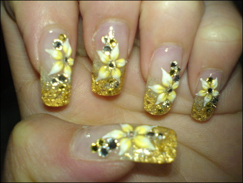 flower nail designs. flower 3d nail art design