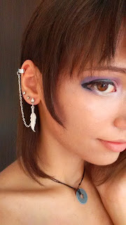 donuth, channel, maquillaje, purple, plume, earring, maid, 