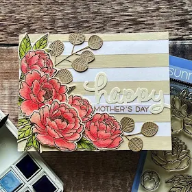 Sunny Studio Stamps: Pink Peonies Customer Card by Anika